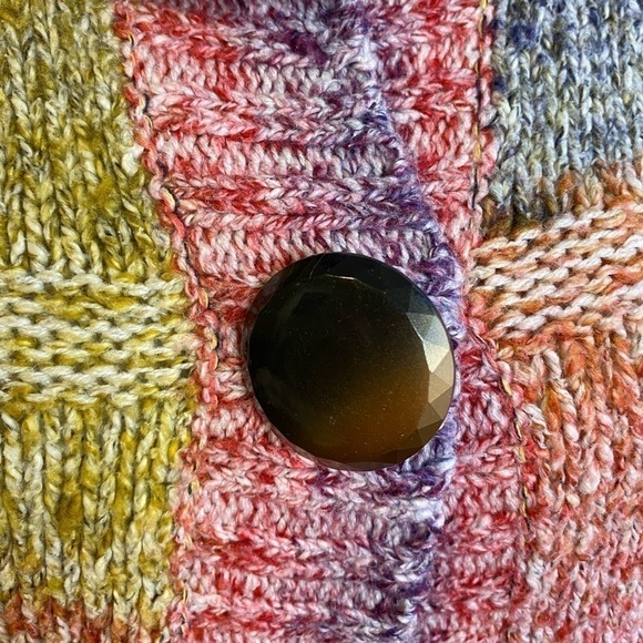 Lauren Michelle Multi Color Block Cap Sleeve Cardigan Sweater Size Large **EUC** - Picture 4 of 5